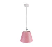THE SECRET HOME Lámpara Colgante de Techo en Tela - Iluminación para el Hogar - Decoración para Dormitorio, Salón, Comedor - Diámetro 25 cm - Rosa - Casquillo E27 - Uso Interior