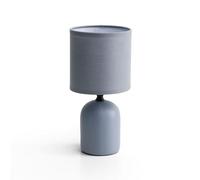 THE SECRET HOME - Lámpara de Cerámica - D. Ø 12x25 - Lámpara para Mesita en Tela y Cerámica - Iluminación para Hogar - Decoración para Dormitorio y Salón (Modelo 8 - Gris)