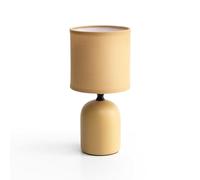 THE SECRET HOME - Lámpara de Cerámica - D. Ø 12x25 - Lámpara para Mesita en Tela y Cerámica - Iluminación para Hogar - Decoración para Dormitorio y Salón (Modelo 4 - Amarillo)