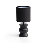 THE SECRET HOME - Lámpara de Mesa de Cerámica y Tela - D. Ø 12x25 cm - Iluminación para Hogar - Decoración para Dormitorio y Salón - Color Negro - Modelo 7