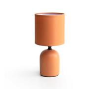 THE SECRET HOME - Lámpara de Mesa de Cerámica y Tela - Naranja - D. Ø 12x25 cm - Iluminación para Hogar - Decoración para Dormitorio y Salón - Modelo 4