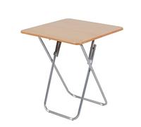 The Secret Home - Mesa Cuadrada Plegable - 60x60x70cm - Fabricada en Haya Vaporizada Tamaño Pequeño - Ideal para Terraza, Jardín o Balcón - Color Beige