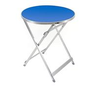 THE SECRET HOME - Mesa Plegable Multifuncional - Mesa Plegable de Madera Contrachapada y Aluminio - D.60x70 cm - Color Azul - Mesa Auxiliar para Jardín, Terraza, Balcón o Picnic