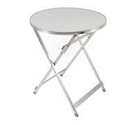 THE SECRET HOME - Mesa Plegable Multifuncional - Mesa Plegable de Madera Contrachapada y Aluminio - D.60x70 cm - Imitación Mármol - Mesa Auxiliar para Jardín, Terraza, Balcón o Picnic