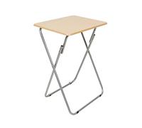 THE SECRET HOME - Mesa Plegable Portátil - Color Natural - Varias Medidas - Mesa de Madera y Metal - Ideal para Cocina, Terraza o Jardín (Marrón, Largo 48 x Ancho 38 x Alto 66 cm)