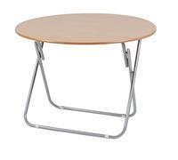 THE SECRET HOME - Mesa Redonda Plegable - Color Madera Natural - Díametro 100 cm x Alto 70 cm - Mesa Portátil de Madera - Ideal para Cocina, Terraza o Jardín