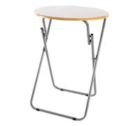 The Secret Home - Mesa Redonda Plegable de Madera - Color Madera Natural - Alto: 66 cm x Diámetro: Ø48 cm - Ideal para Cocina, Terraza o Jardín