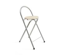 THE SECRET HOME - Pack de 1,2,4 y 6 Taburetes Plegables con Respaldo - Sillas Plegable de Metal y Madera - Alto. 80 cm x Ancho. 40 cm (1, Madera Clara/Plateado, Alto. 80 cm x Ancho. 40 cm)