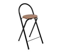 THE SECRET HOME - Pack de 1,2,4 y 6 Taburetes Plegables con Respaldo - Sillas Plegable de Metal y Madera - Alto. 80 cm x Ancho. 40 cm (1, Madera Oscura/Negro, Alto. 80 cm x Ancho. 40 cm)