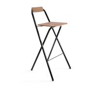 THE SECRET HOME - Pack de 1,2 y 4 Taburetes Altos con Respaldo- Asiento Plegable de Metal y Madera - Ideal para Cocina (1, Madera Natural/Negro, 49x97x47cm) (1, Madera Oscura/Negro, 49x97x47cm)