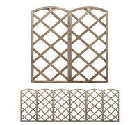 The Secret Home - Paneles de Celosía de Madera - Decoración para Interiores o Exteriores - Ideal para Jardín, Terraza o Balcón (Modelo 8 - Madera Oscura)