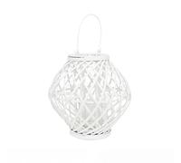 The Secret Home - Portavelas Colgante de Mimbre Natural - Candelabro Decoración para Casa, Salón, Jardín - Interior o Exterior - Diámetro 39 x 60 cm