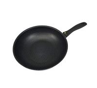 THE SECRET HOME Sartén Wok Nido de Abeja Aluminio Antiadherente con Mango de Silicona - Apta para Cocina Eléctrica, Cocina de Gas, Vitrocerámica e Inducción - Ø28 cm