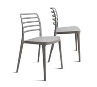 THE SECRET HOME─ Silla de Comedor o de Trabajo de Polipropileno─ para Interior, Cocina o salón─ Estilo Nórdico. Varios Modelos (Modelo 1 Gris- Pack de 2)