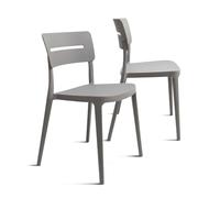 THE SECRET HOME─ Silla de Comedor o de Trabajo de Polipropileno─ para Interior, Cocina o salón─ Estilo Nórdico. Varios Modelos (Modelo 2 Gris- Pack de 2)