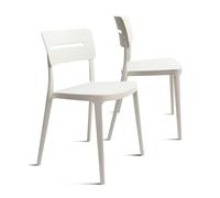 THE SECRET HOME─ Silla de Comedor o de Trabajo de Polipropileno─ para Interior, Cocina o salón─ Estilo Nórdico. Varios Modelos (Modelo 2 Blanco- Pack de 2)