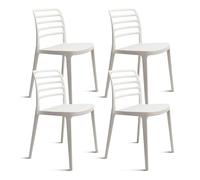 THE SECRET HOME─ Silla de Comedor o de Trabajo de Polipropileno─ para Interior, Cocina o salón─ Estilo Nórdico. Varios Modelos (Modelo 1 Blanco- Pack de 4)