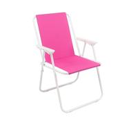 THE SECRET HOME Silla de Playa Plegable y Ligera | Silla de Exterior para Camping, Jardín y Terraza | Estructura de Metal Resistente y Tela de Poliéster Rayas | Asiento Portátil (Rosa)