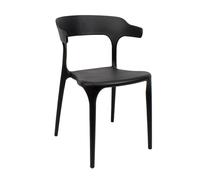 THE SECRET HOME - Silla para Comedor de PVC - Alto. 76 cm x Ancho. 52 cm - Asiento para Interior y Exterior - Ideal para Salón, Terraza y Cocina - Color Negro