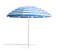 THE SECRET HOME Sombrilla de Playa Azul y Blanco Ø200 cm | Protección UV 50+, Parasol en TNT y Metal, Incluye Bolsa de Transporte, Ideal para Viajes y Camping