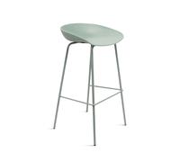 The Secret Home - Taburete Alto con Respaldo Bajo Nefes - Al. 84cm x L. 44cm x An. 43cm - Taburete de Polipropileno y Metal - Varios Colores Gris