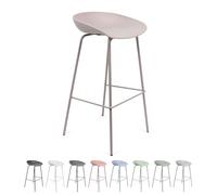 THE SECRET HOME - Taburete de Polipropileno y Metal - Alto. 84 cm x Largo. 44 cm x Ancho. 43 cm - Color French Taupe - Asiento Extra para el Hogar - Ideal para Cocina