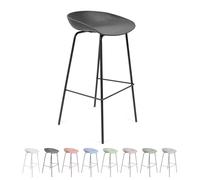 THE SECRET HOME - Taburete de Polipropileno y Metal - Alto. 84 cm x Largo. 44 cm x Ancho. 43 cm - Color Negro - Asiento Extra para el Hogar - Ideal para Cocina (Modelo 2)