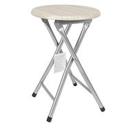 THE SECRET HOME - Taburete Plegable de Madera y Metal - Alto. 45 x Ø30 cm - Banqueta sin Respaldo - Ideal para Cocina, Terraza o Jardín - Color Madera Clara