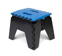 The Secret Home - Taburete Plegable Multiusos - Alto. 22 cm x Largo. 29 cm - Escalera Antideslizante - Altillo para Cocina o Baño - Reposapiés para Niños (Azul)