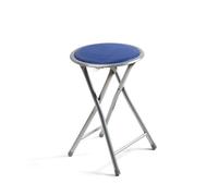 THE SECRET HOME - Taburetes Plegables de Aluminio - Silla de Metal y Asiento Acolchado - Ideal para Cocina, Terraza, Cámping, Oficina - Diámetro 30 x Alto 45 cm (1, Azul, Ø30x45 cm)
