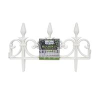 THE SECRET HOME - Valla para Jardín a Piezas - Set de 4 Piezas - Alto. 30 cm x Largo. 51 cm - Color Blanco- Decoración y Protección para Jardín, Piscina, Terraza - Modelo 6