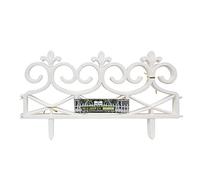 THE SECRET HOME - Valla para Jardín a Piezas - Set de 4 Piezas - Alto. 32 cm x Largo. 60 cm - Color Blanco - Decoración y Protección para Jardín, Piscina, Terraza - Modelo 4
