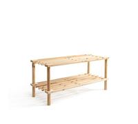 THE SECRET HOME - Zapatero de 2 Niveles - Alto. 29,5 cm x Largo. 63 cm - Color Madera Clara - Almacenamiento para el Hogar - Ideal para Habitación, Salón, Recibidor