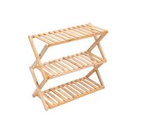 THE SECRET HOME - Zapatero de 3 Baldas en Madera de Pino - Zapatero Multiusos con Baldas - Organizador Zapatos de Color Natural - Decoración para Recibidor, Dormitorio, Pasillo (Zig Zag)