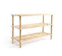 THE SECRET HOME - Zapatero de 3 Niveles - Alto. 48,5 cm x Largo. 74 cm - Color Madera Clara - Almacenamiento para el Hogar - Ideal para Habitación, Salón, Recibidor