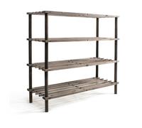 THE SECRET HOME - Zapatero de 4 67 cm x Largo. 74 cm - Color Madera Oscura- Almacenamiento para el Hogar - Ideal para Habitación, Salón, Recibidor