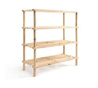 THE SECRET HOME - Zapatero de 4 Niveles - Alto. 67 cm x Largo. 63 cm - Color Madera Clara - Almacenamiento para el Hogar - Ideal para Habitación, Salón, Recibidor