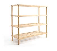 THE SECRET HOME - Zapatero de 4 Niveles - Alto. 67 cm x Largo. 74 cm - Color Madera Clara - Almacenamiento para el Hogar - Ideal para Habitación, Salón, Recibidor