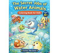 The Secret Jobs of Water Animals | A Fun Ocean Coloring Book for Kids Ages 4+: Cute Sea Animals with Imaginative Jobs | 14 Whimsical Underwater Adventures
