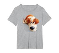 The Secret Life of Pets MAX Camiseta, Mujer Tallas Grandes, Gris Jaspeado, 3XL Grande