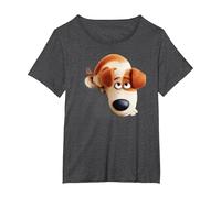 The Secret Life of Pets MAX Camiseta, Mujer Tallas Grandes, Jaspeado Oscuro, 1XL Grande