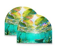 The Secret Realm Under The Water Lily Leaves - Servilletero acrílico para baño, para exteriores, comedor, decoración del hogar para mesa, cocina, paquete de 2