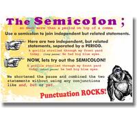 The Semicoma, #1 - Punto y coma - Piedras de puntuación - Póster para el aula