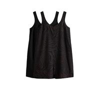 THE SET Mujeres Pack de 2 monos cortos sin mangas con cuello barco con lino Black/Animal Print 44
