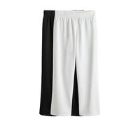 THE SET Mujeres Pack de 2 Pantalones de chándal con Pernera Ancha Negro/Blanco M