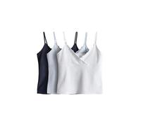 THE SET Mujeres Pack de 3 camisolas cortas con volantes Navy/Pale Blue/White M