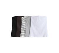 THE SET Mujeres Pack de 5 Tops Palabra de Honor Acanalados en Colores Pastel White/Black/Light Grey Marl/Chocolate Brown/Stripe 38