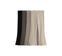 THE SET Niñas Pack de 4 Leggings de canalé Acampanados Black/Brown/Cream 11 Años