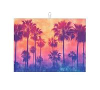 The Setting Sun and Tall Trees - Tapete grande de microfibra para escurrir platos, reutilizable, lavable, para accesorios de cocina, 45,7 x 60,9 cm