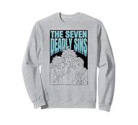 The Seven Deadly Sins Character Outlines with Logo Anime Sudadera
